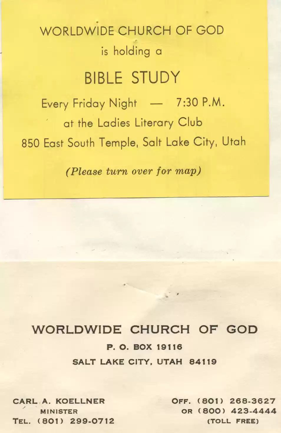 Salt Lake City WCG, ~1974